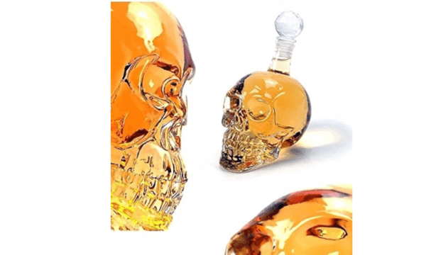 Skull Head Glass Bottle